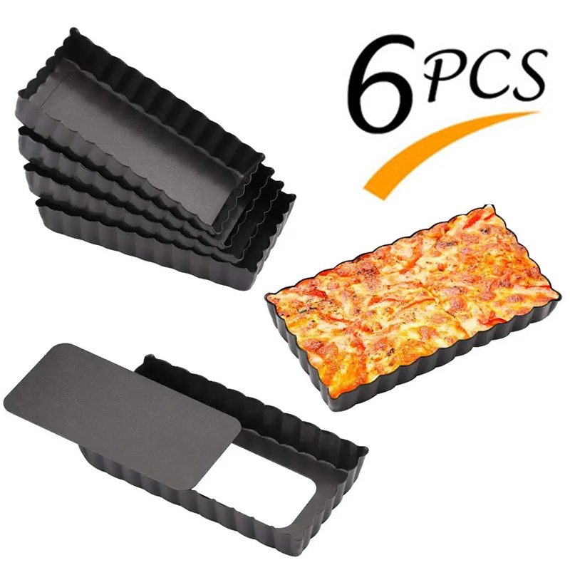 Tart Pan Loose - 6Pcs Mini Tart Pan Set Rectangular
