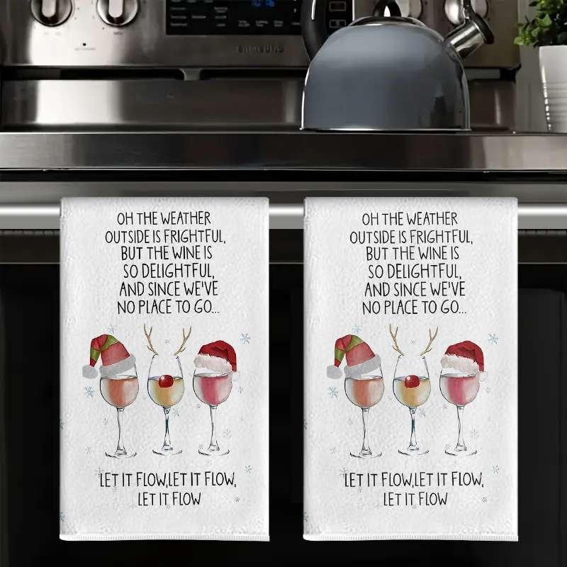 Kitchen Glass Baking Set - 2Pcs, Christmas Wine Glass Creative Slogan