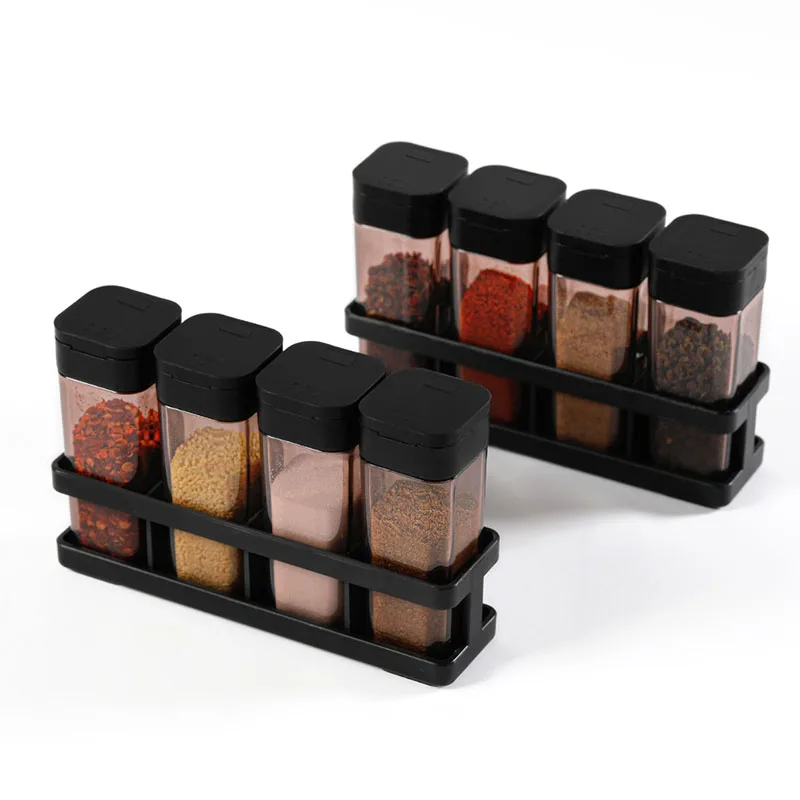 Kitchen Glass Baking Set - Spice Organizer Set 4-in-1 - Stackable