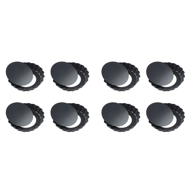 Tart Pan Loose - 8Pcs 4In/10Cm Mini Pie Muffin Cupcake