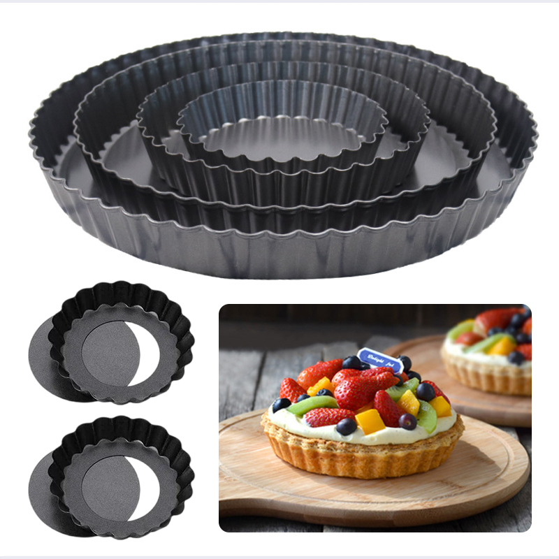 Tart Pan Loose - Baking Tray 4/6/8/9Inches Removable Loose Bottom