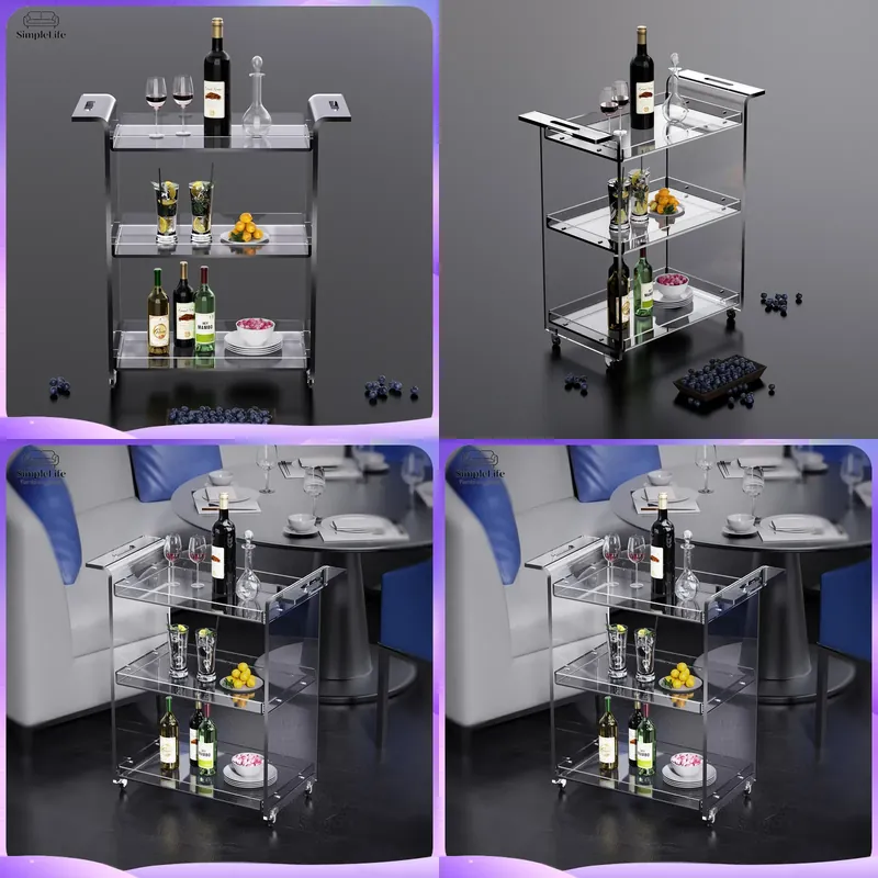 Kitchen Baking Organization - Modern 3-Tier Kitchen Cart with Storage
