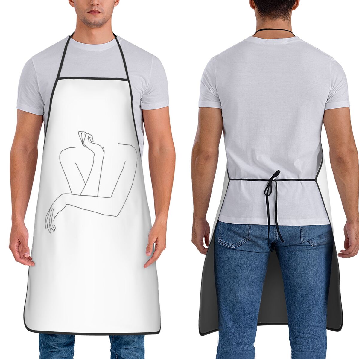 Kitchen Baking Drawing - Folded Arms Line Drawing - Anna