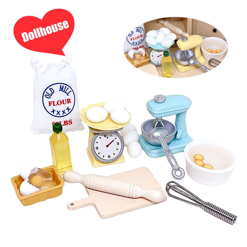 Kitchen Baking Decor - 1Set 1:12 Dollhouse Miniature Flour Egg