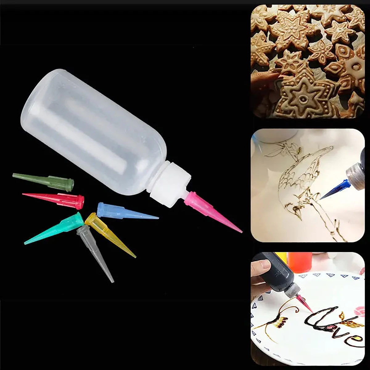 Kitchen Baking Drawing - Cream Jam Painting Squeeze Bottles with