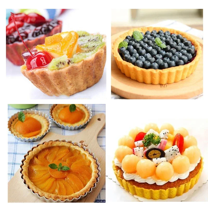6Pcs Non-Stick Tart Quiche Fla - Tart Pan Loose recension och pris
