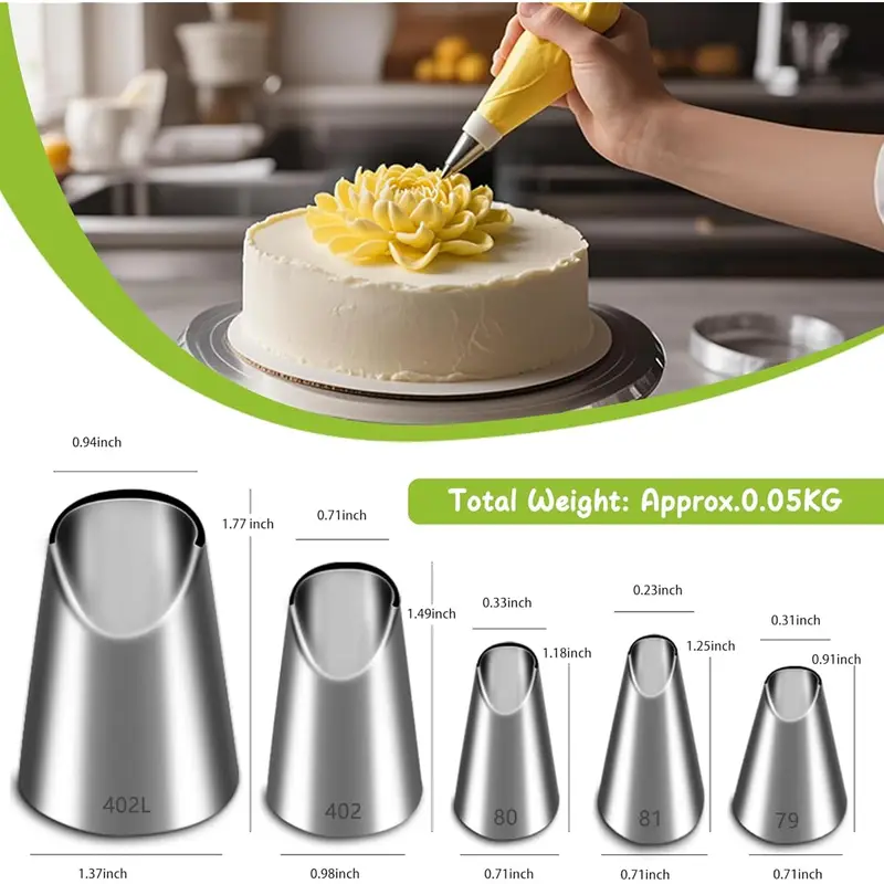 5PCS Stainless Steel Piping No - Kitchen Baking Decor recension och pris