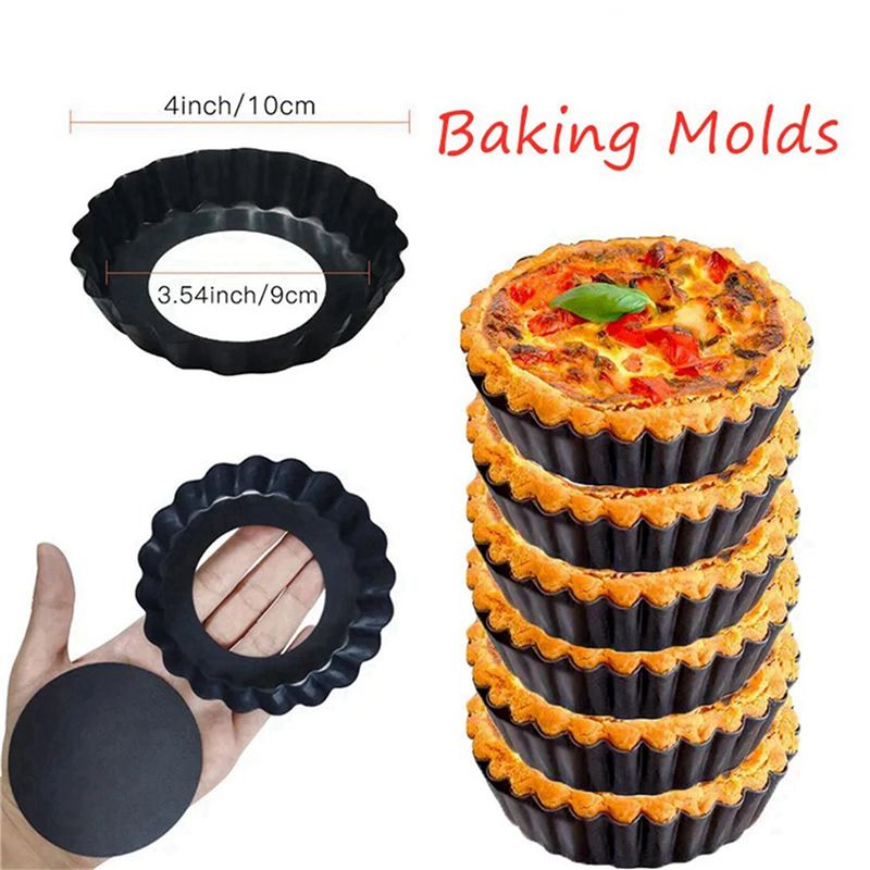8Pcs 4In/10Cm Mini Pie Muffin  - Tart Pan Loose recension och pris