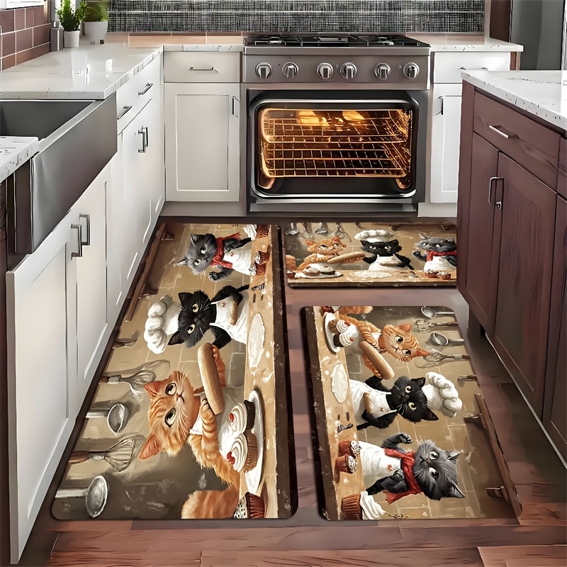 Cute Chef Cat Kitchen Long Mat - Kitchen Living Baking Mats recension och pris