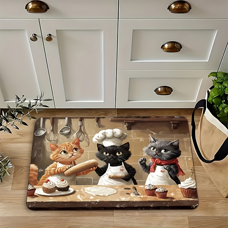 Cute Chef Cat Kitchen Long Mat - Kitchen Living Baking Mats recension och pris