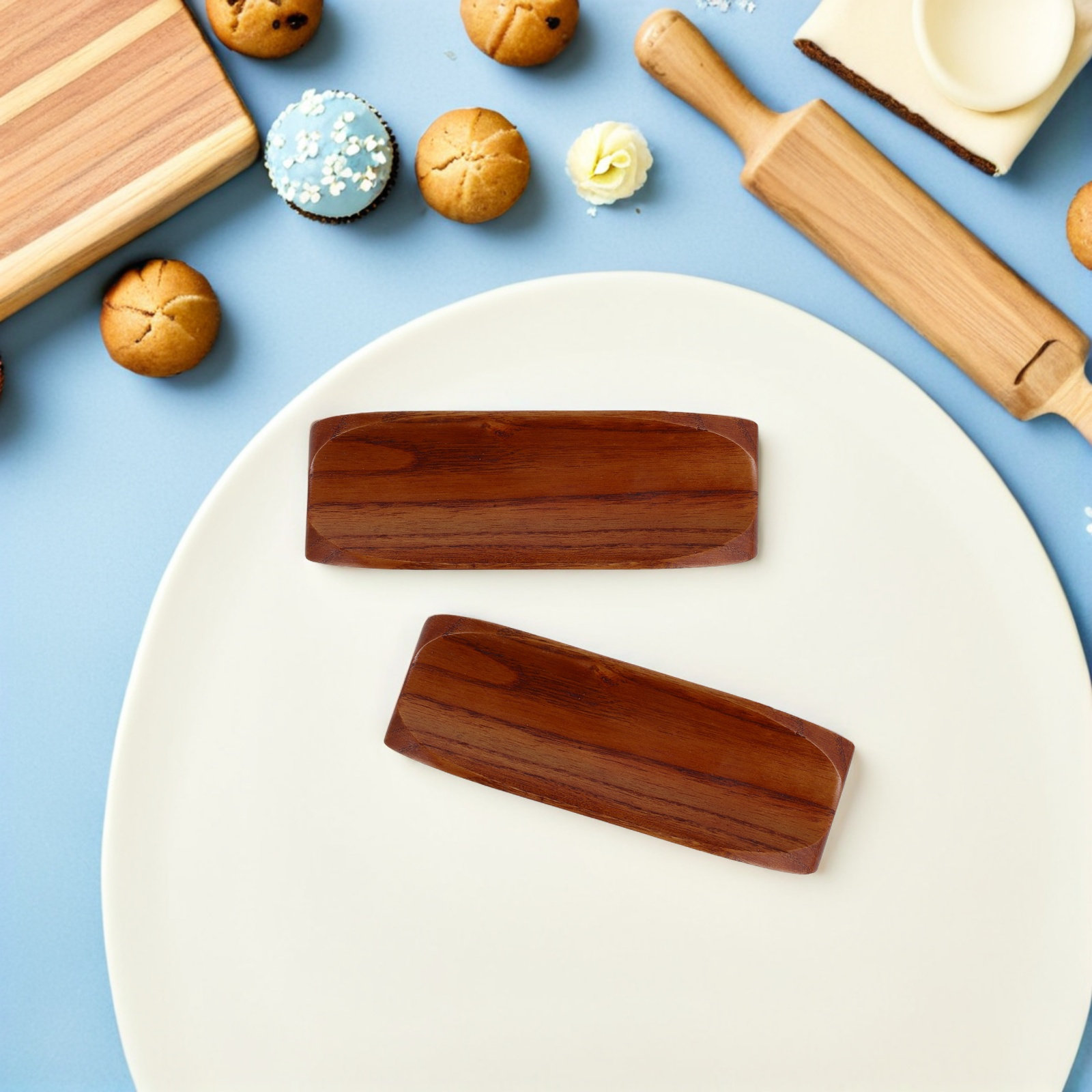 2Pcs Wooden Rolling Pin Holder - Kitchen With Baking Station recension och pris
