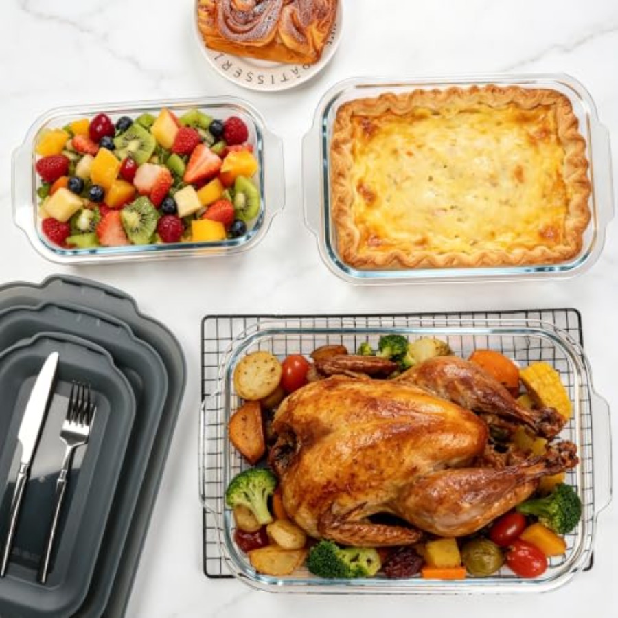 6-Piece Extra-Deep Glass Bakin - Kitchen Glass Baking Set recension och pris