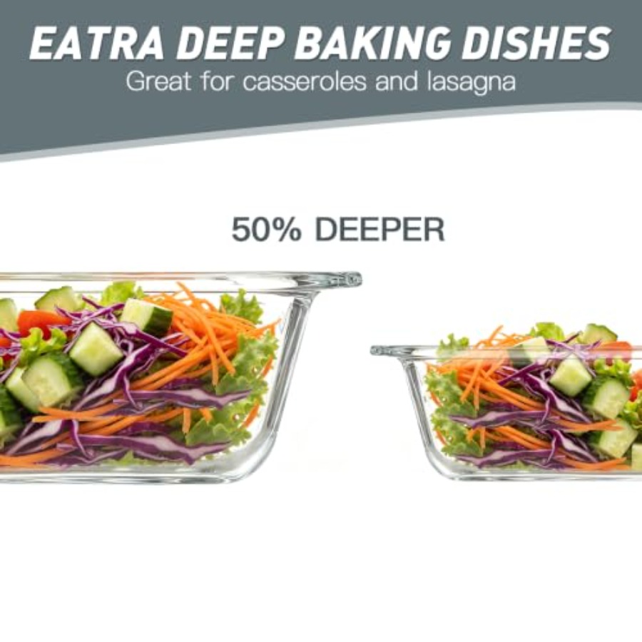 6-Piece Extra-Deep Glass Bakin - Kitchen Glass Baking Set recension och pris
