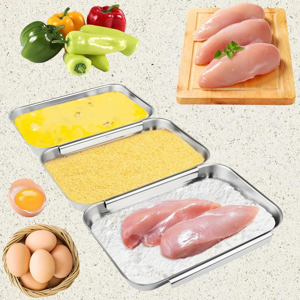 3Pcs Stainless Steel Seasoning - Kitchen With Baking Station recension och pris